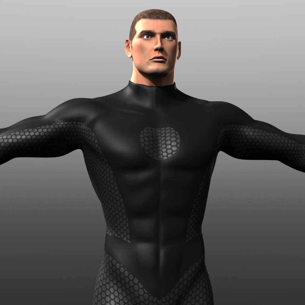 3d model of man superhero costume