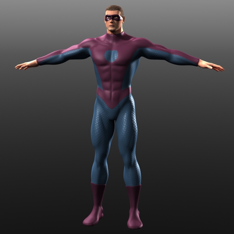 3d model of man superhero costume