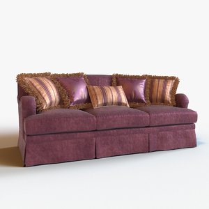 3d model of sofa modeled pillow
