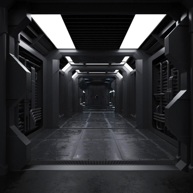 3d sci fi interior model