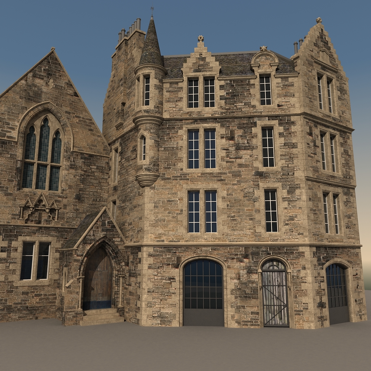 buildings european edinburgh 3d max