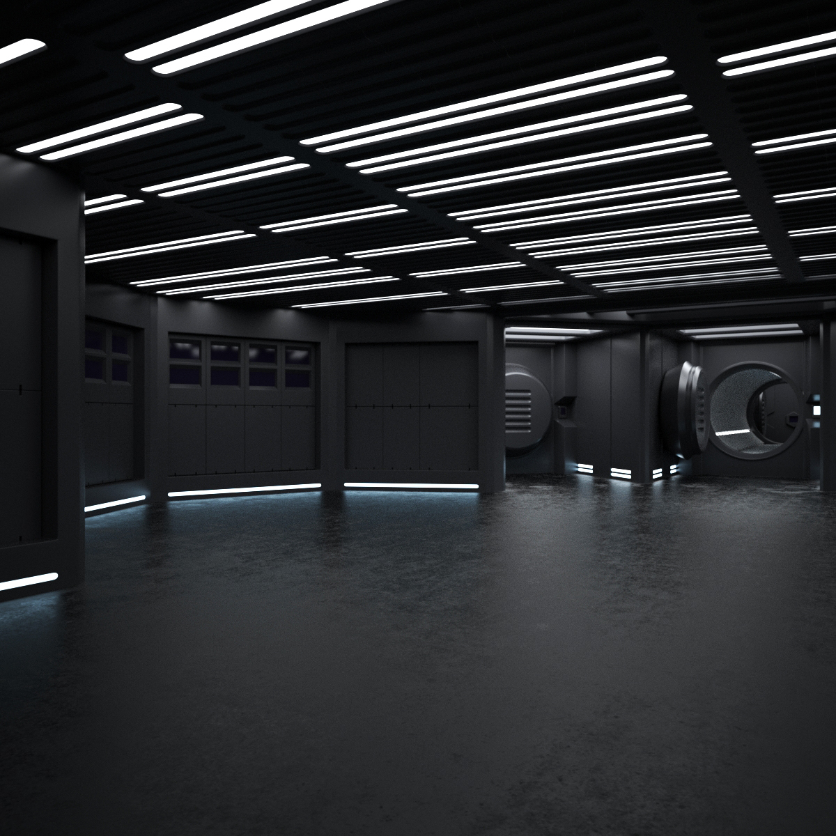 3d sci fi interior model