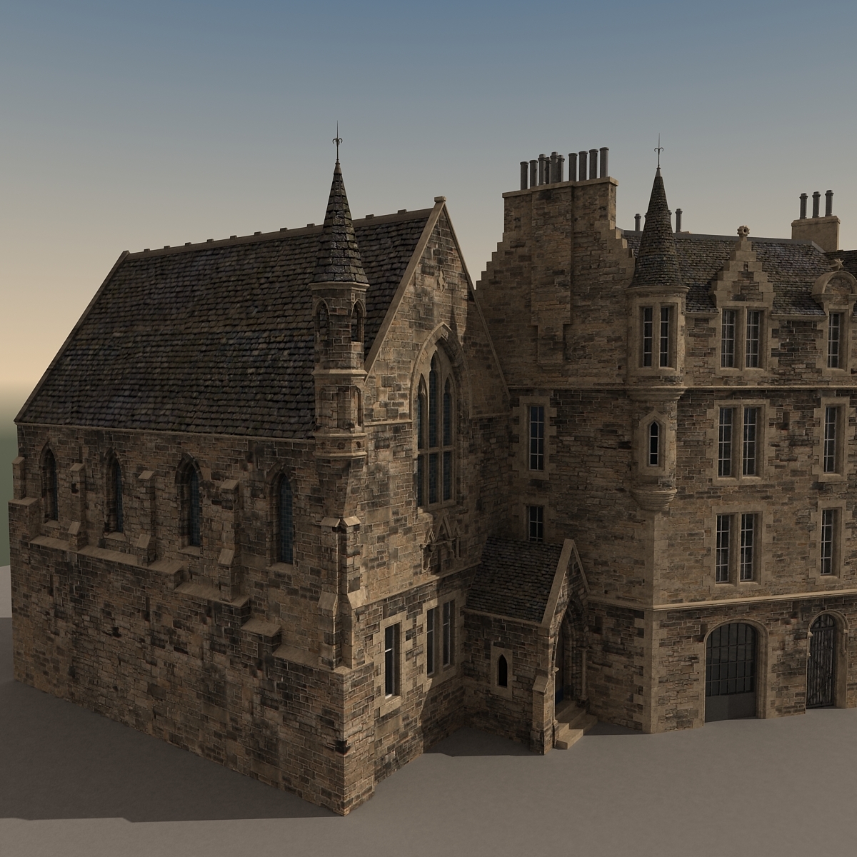buildings european edinburgh 3d max