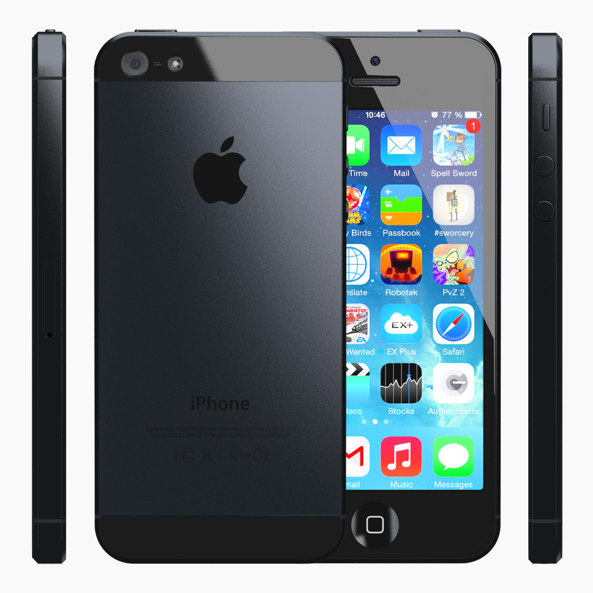 iphone 5 slate black 3d 3ds