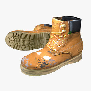 free ready timberland working boots 3d model