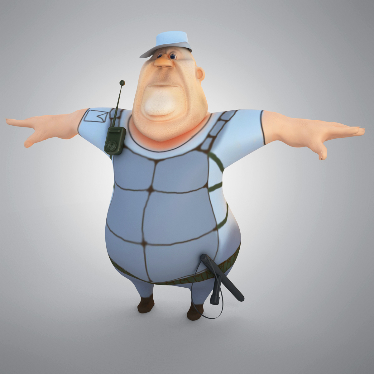 cartoon police man 3d max