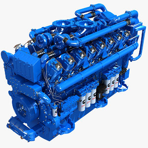 v12 diesel engine 3d obj