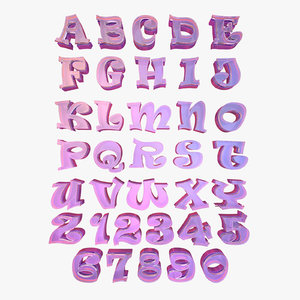 alphabet letter characters 3d model