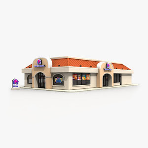 taco bell restaurant building 3d model