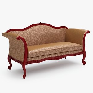 3d model old fashioned sofa