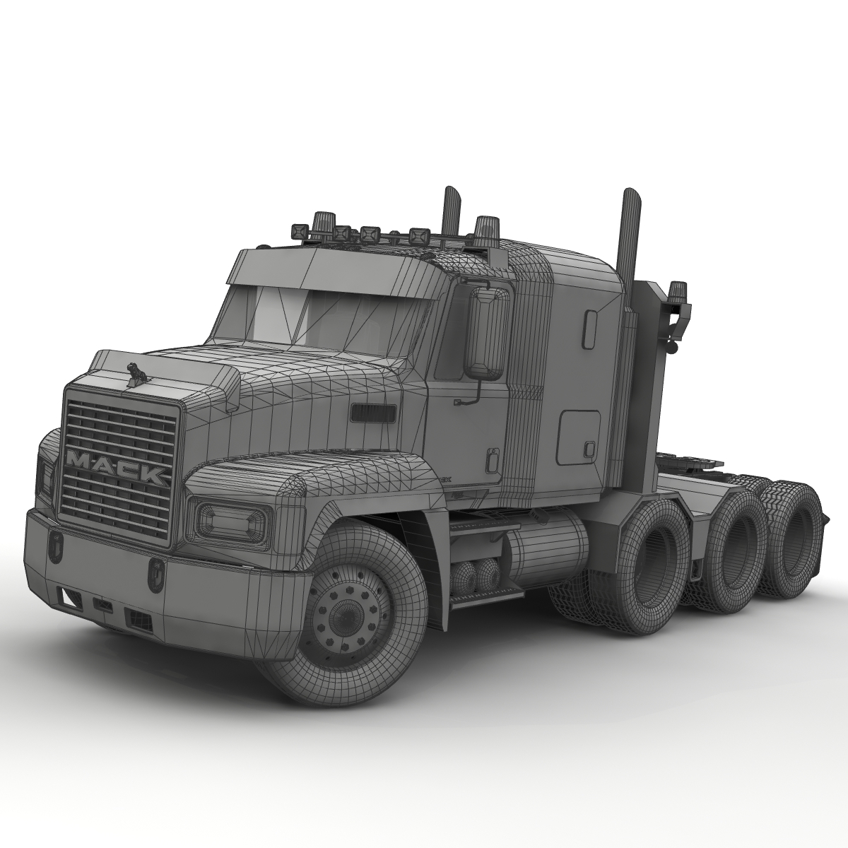 3d mack ch truck heavy model