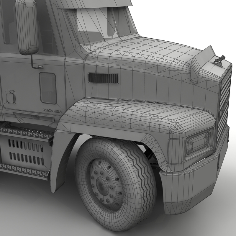 3d mack ch truck heavy model