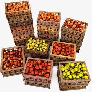 crate apples 3d model