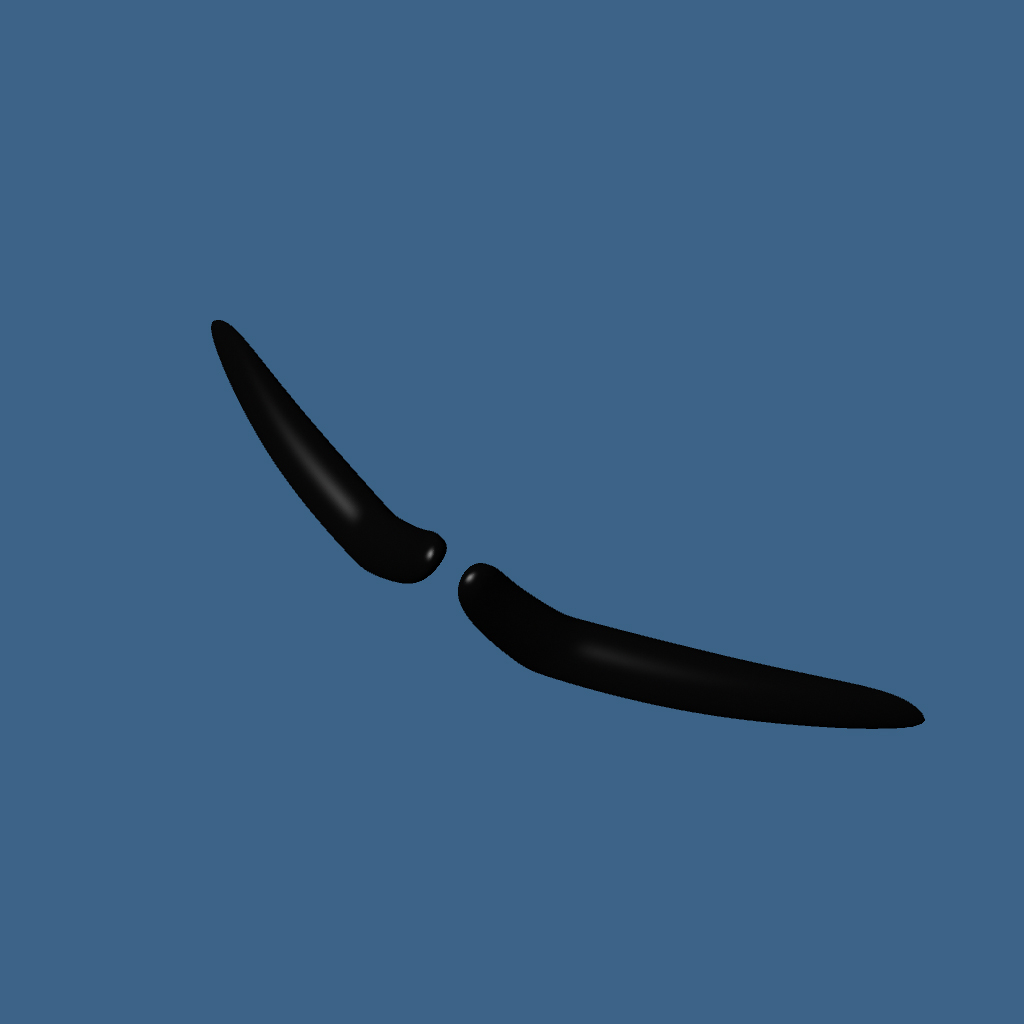 3d model of split pencil style mustache