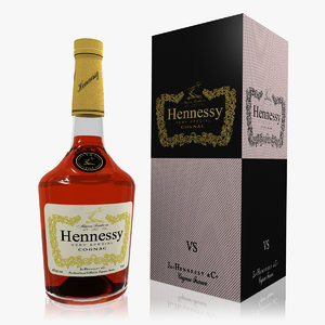3d max realistic hennessy cognac set