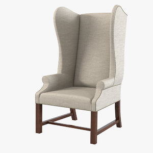 french upholstered wing chair max