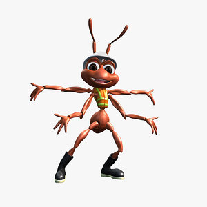 worker ant rigged animation character 3d max