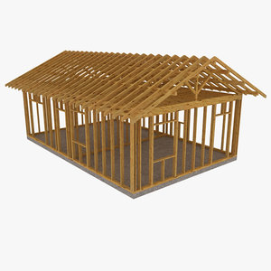 wooden house wood 3d model
