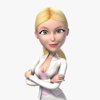 Rigged Cartoon  Blond Businesswoman