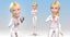 3d model blond business woman cartoon