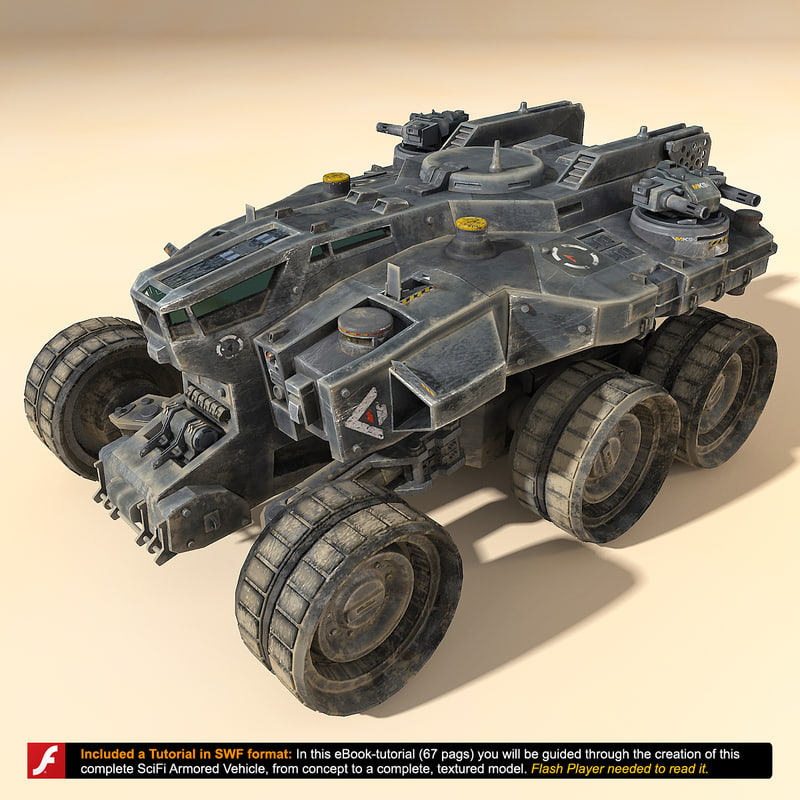 scifi heavy vehicle 3d model