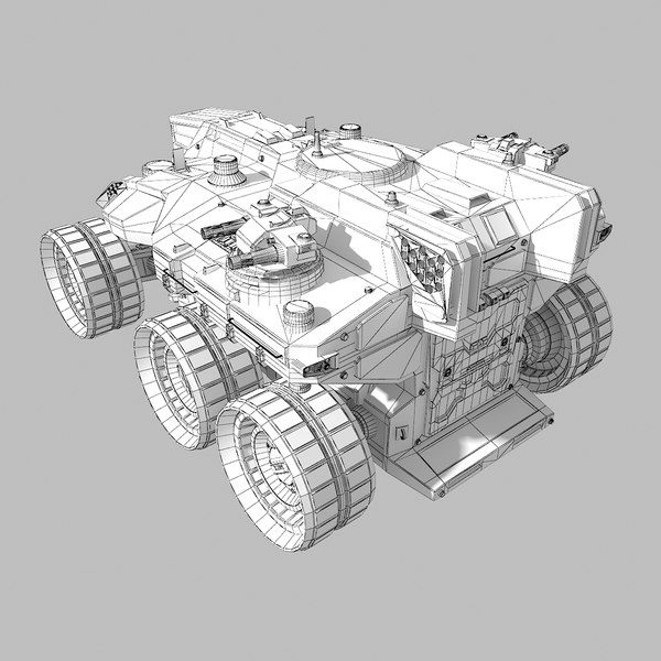 scifi heavy vehicle 3d model