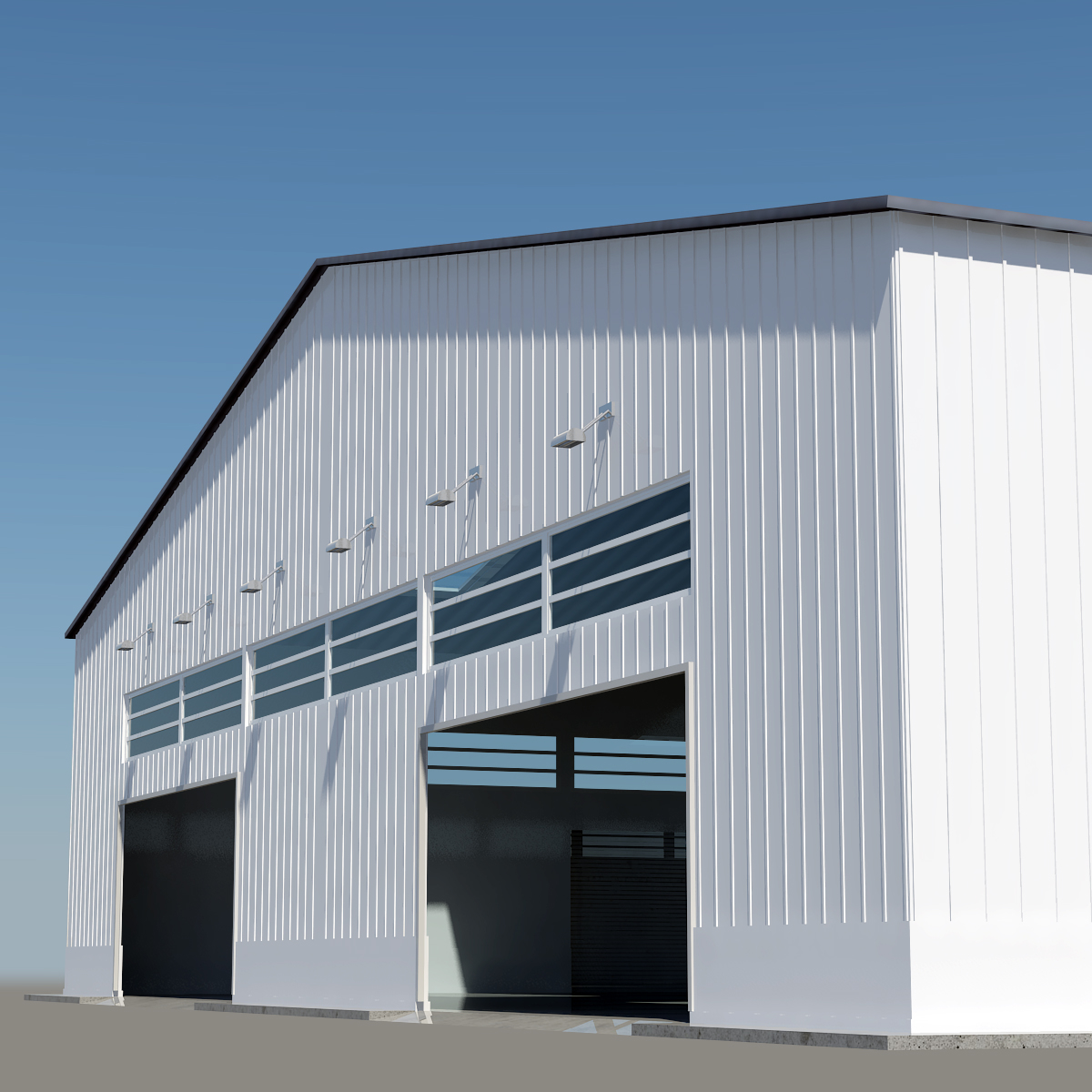3d hangar warehouse contains