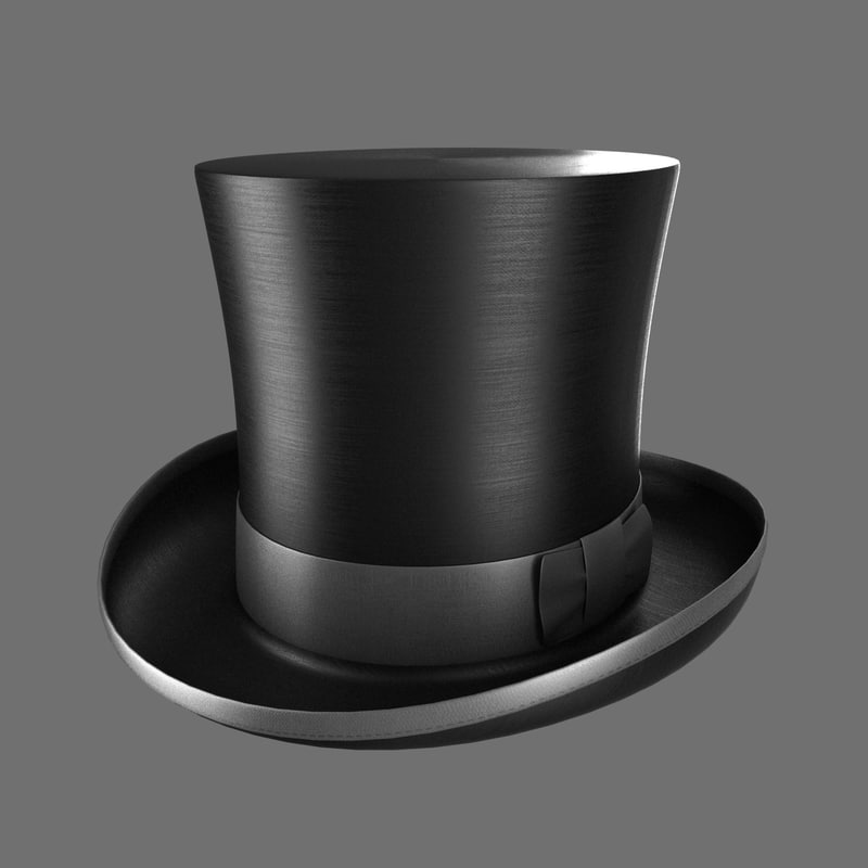 free models 3d royalty blender cylinder hat 3d model