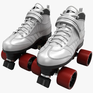 quad roller skates white 3ds