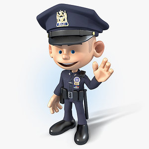 policeman cartoon 3d max