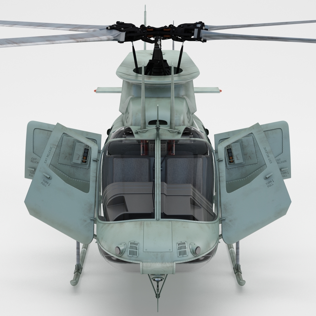 military helicopter bell oh 3d model