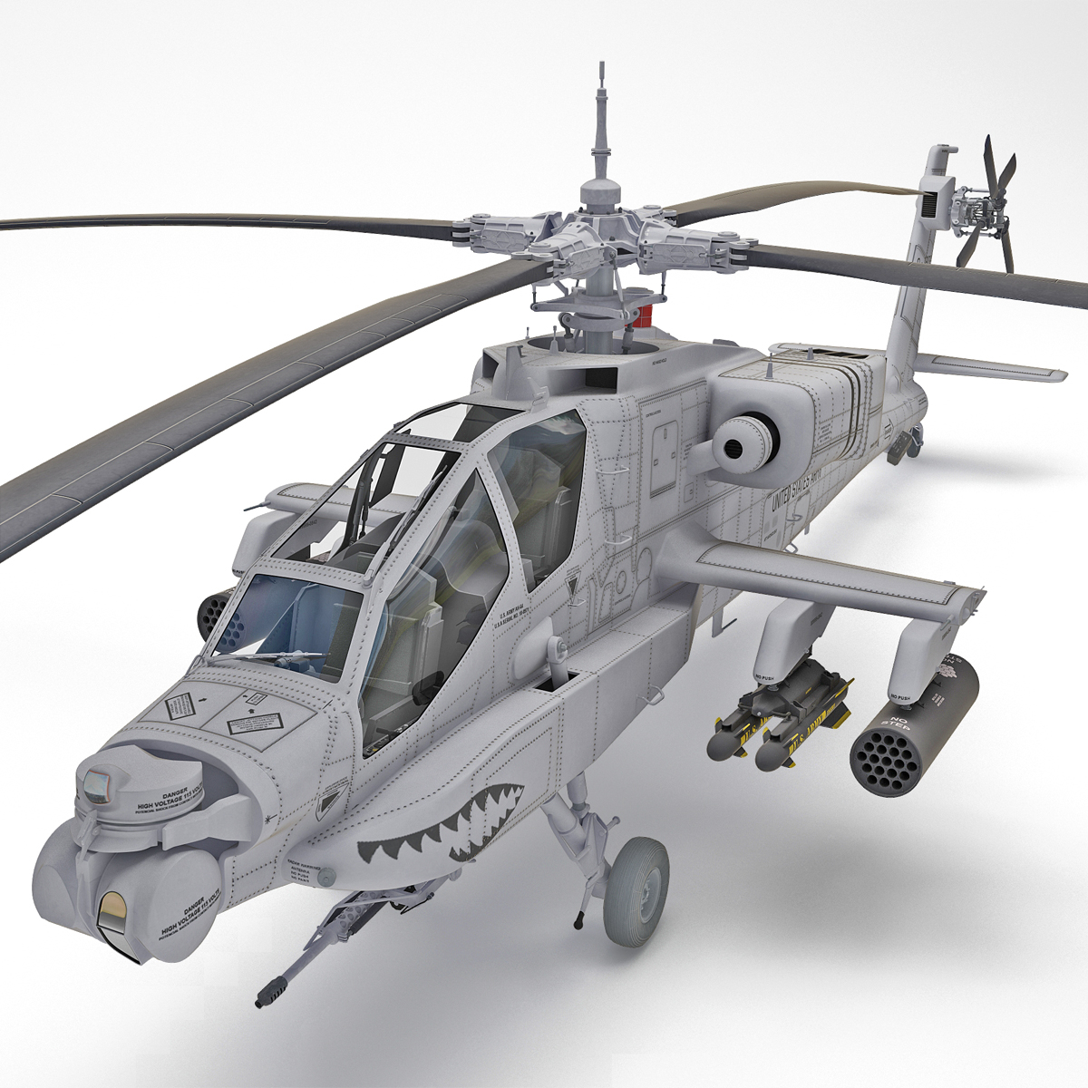 ah-64 apache 2 helicopter 3d obj