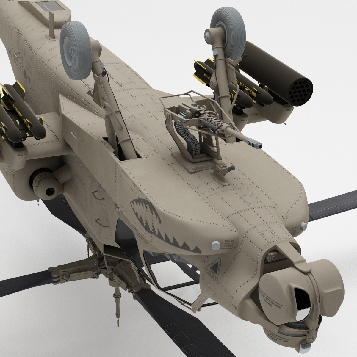 ah-64 apache rigged3d模型