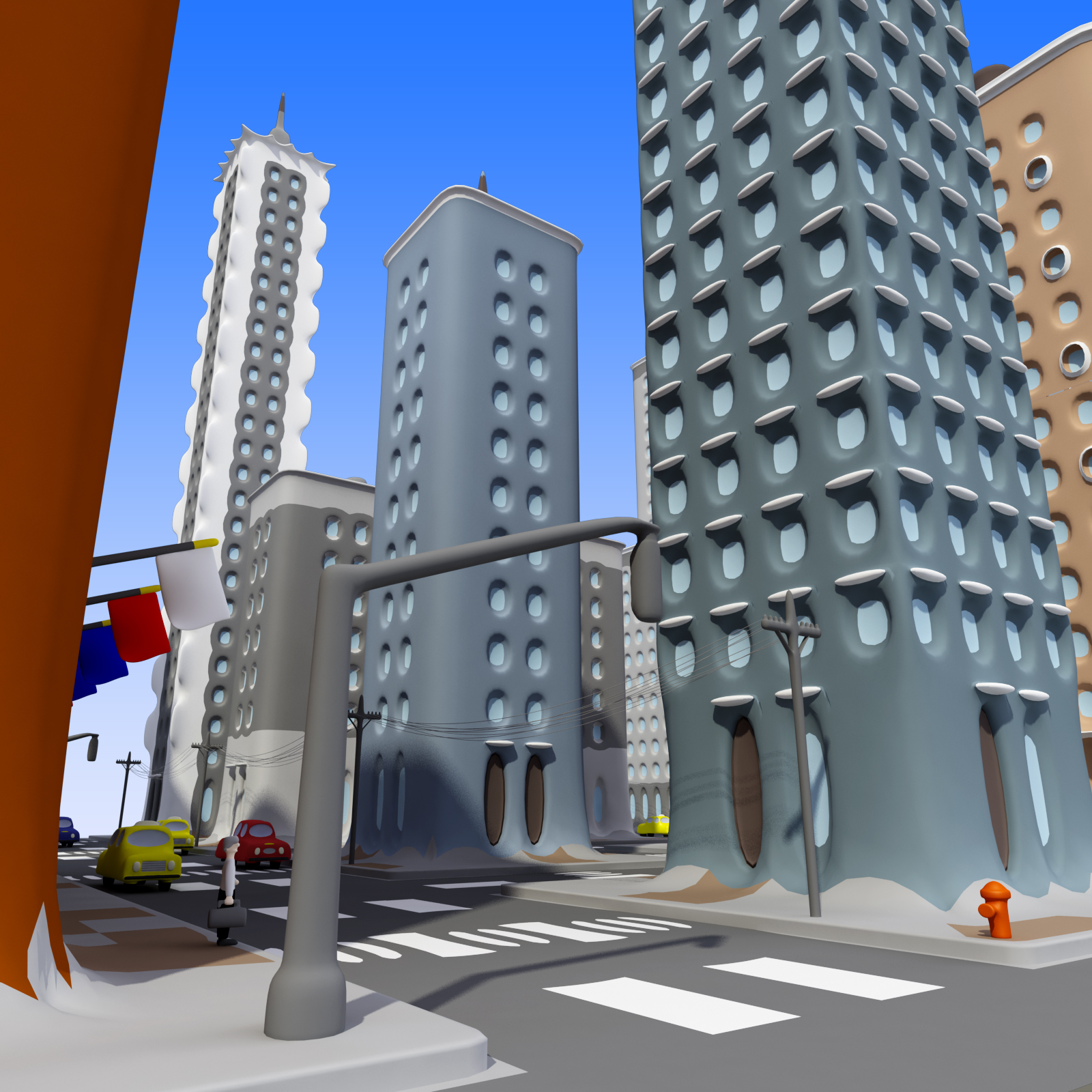 cartoon city: town city 3d model