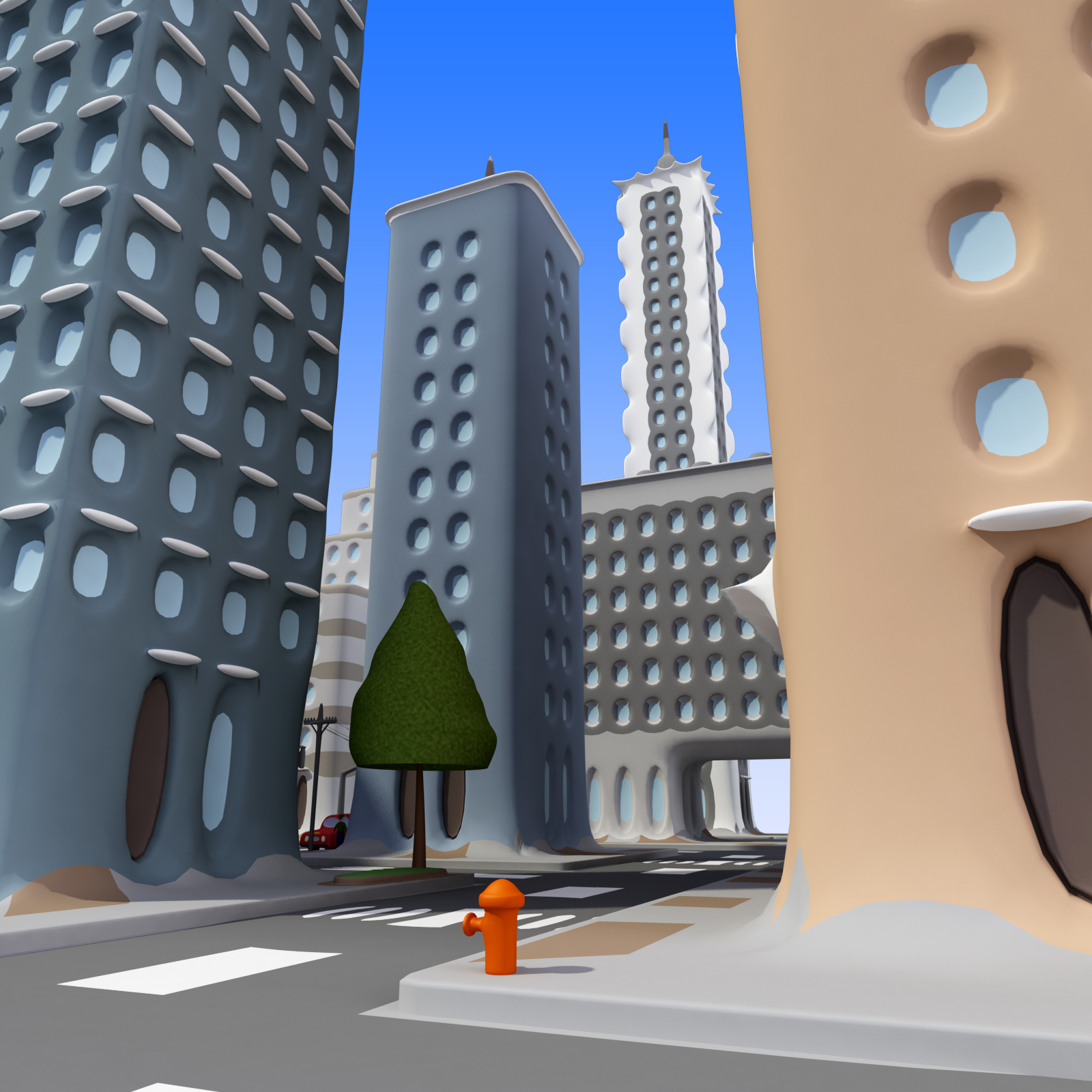 卡通城:唐人街3d模型