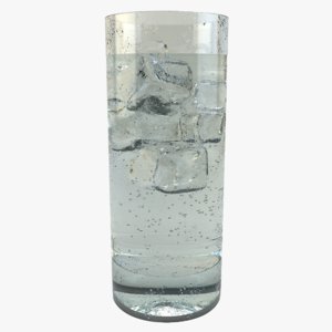 3d glass chilled water model