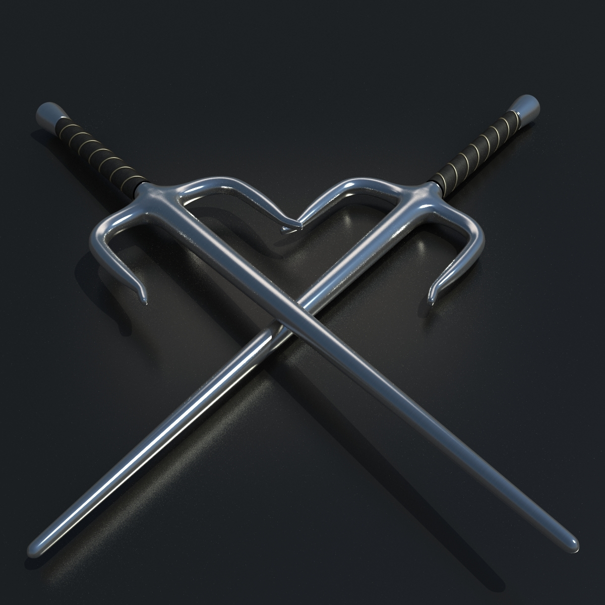 3d model sai ninja weapon