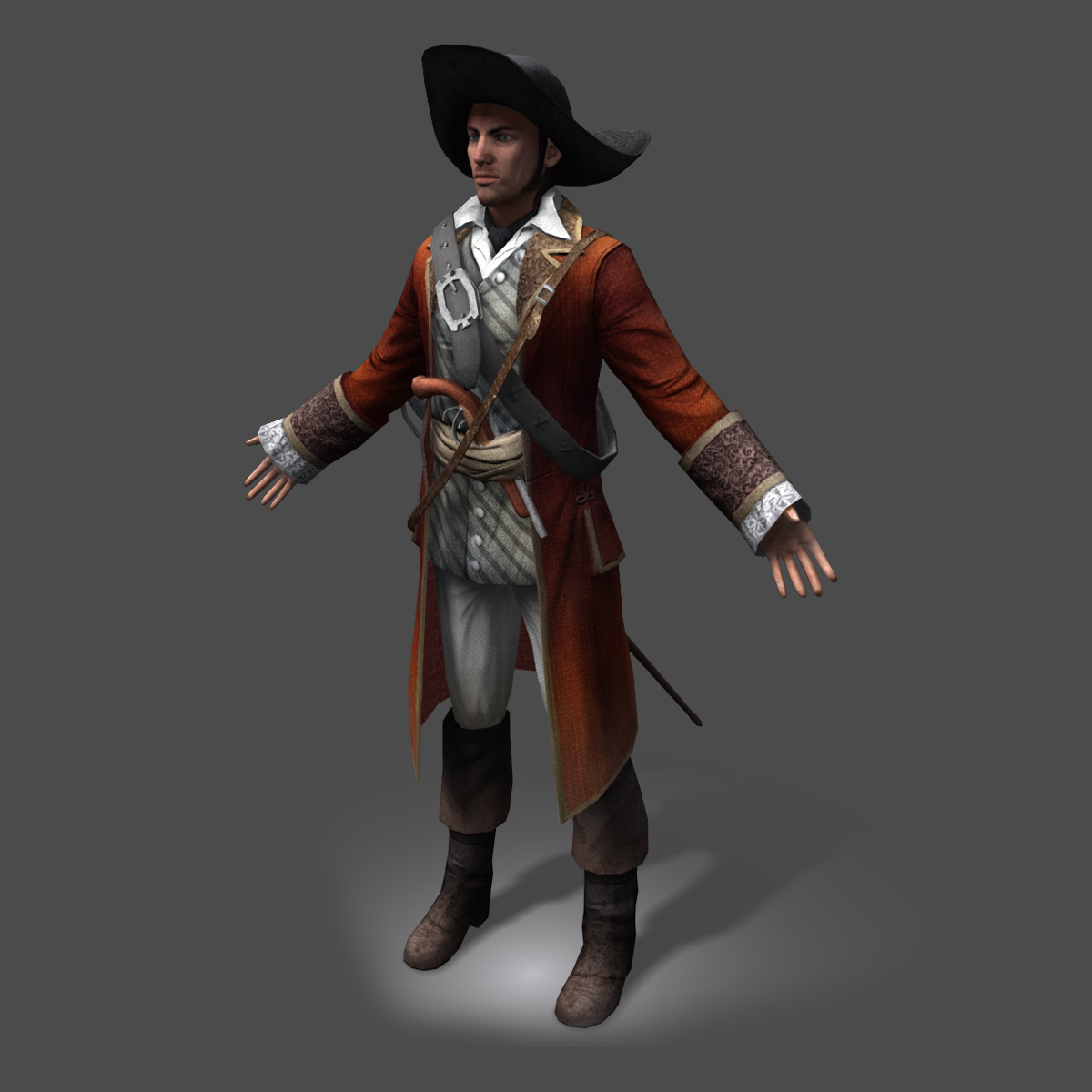 3d Model Pirate Lord Real Time