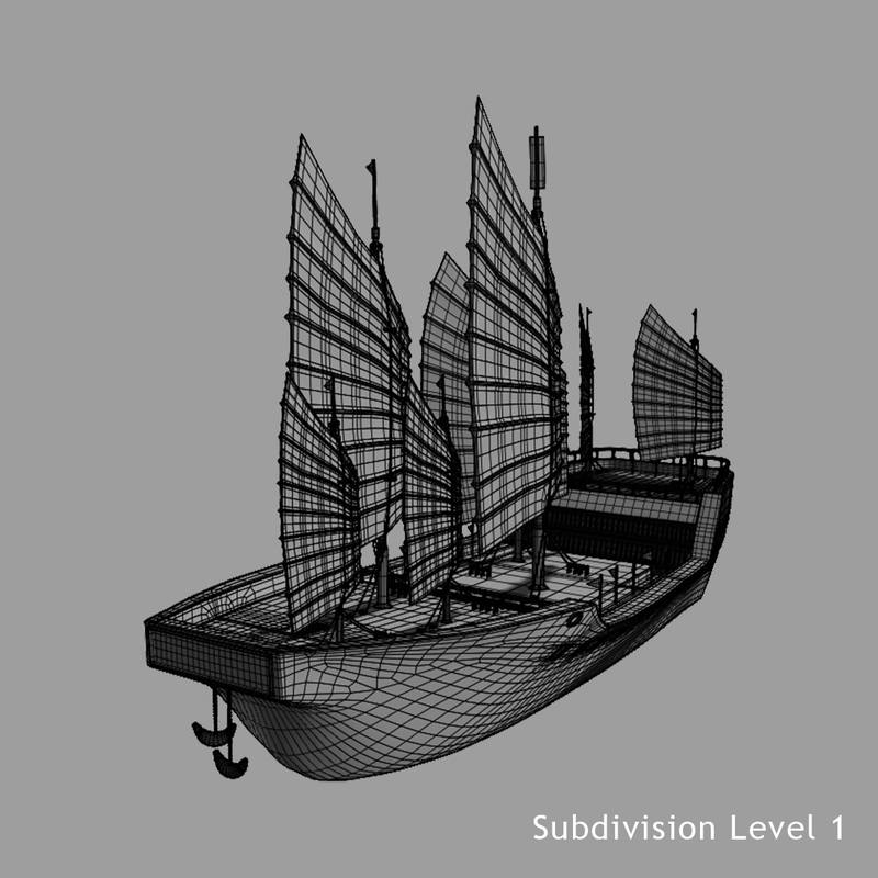300 foot chinese junk 3d model