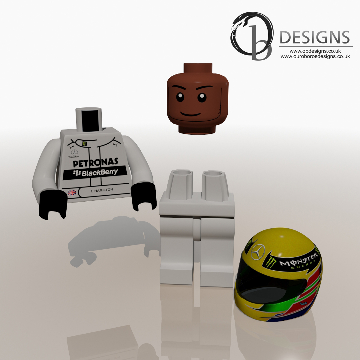 3d lego lewis hamilton model
