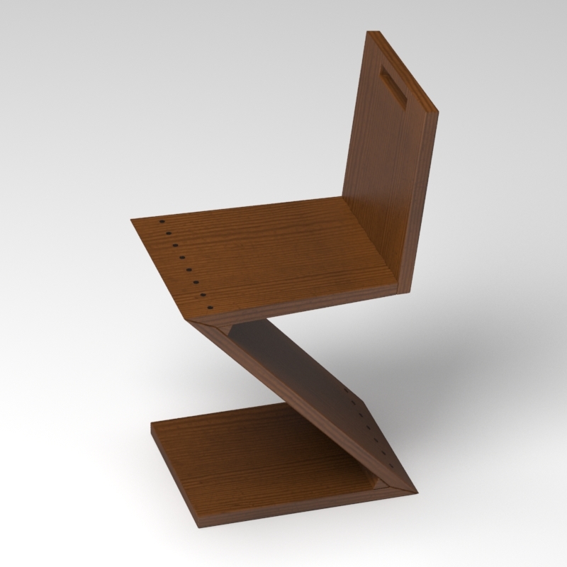 Zig Zag Chair Rietveld 3d Max