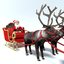 3d santa s sleigh reindeer model