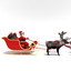 3d santa s sleigh reindeer model