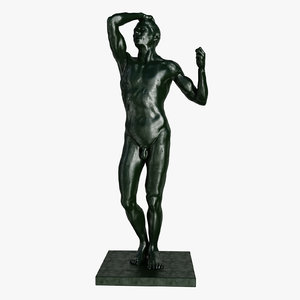 3d statue age bronze rodin