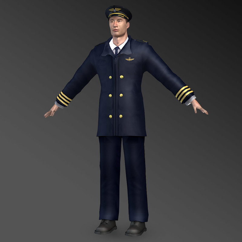 民航飞行员3d模型