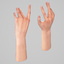 3d rigged female hand realistic