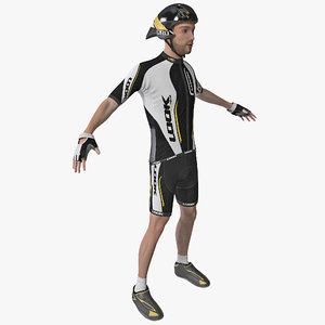 racing cyclist rigged 3d model