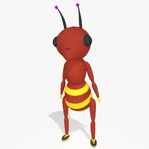 3d model of ant cartoon
