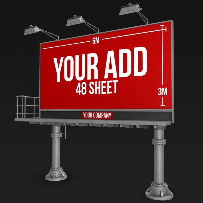 billboard 48 sheet pillars 3d lwo