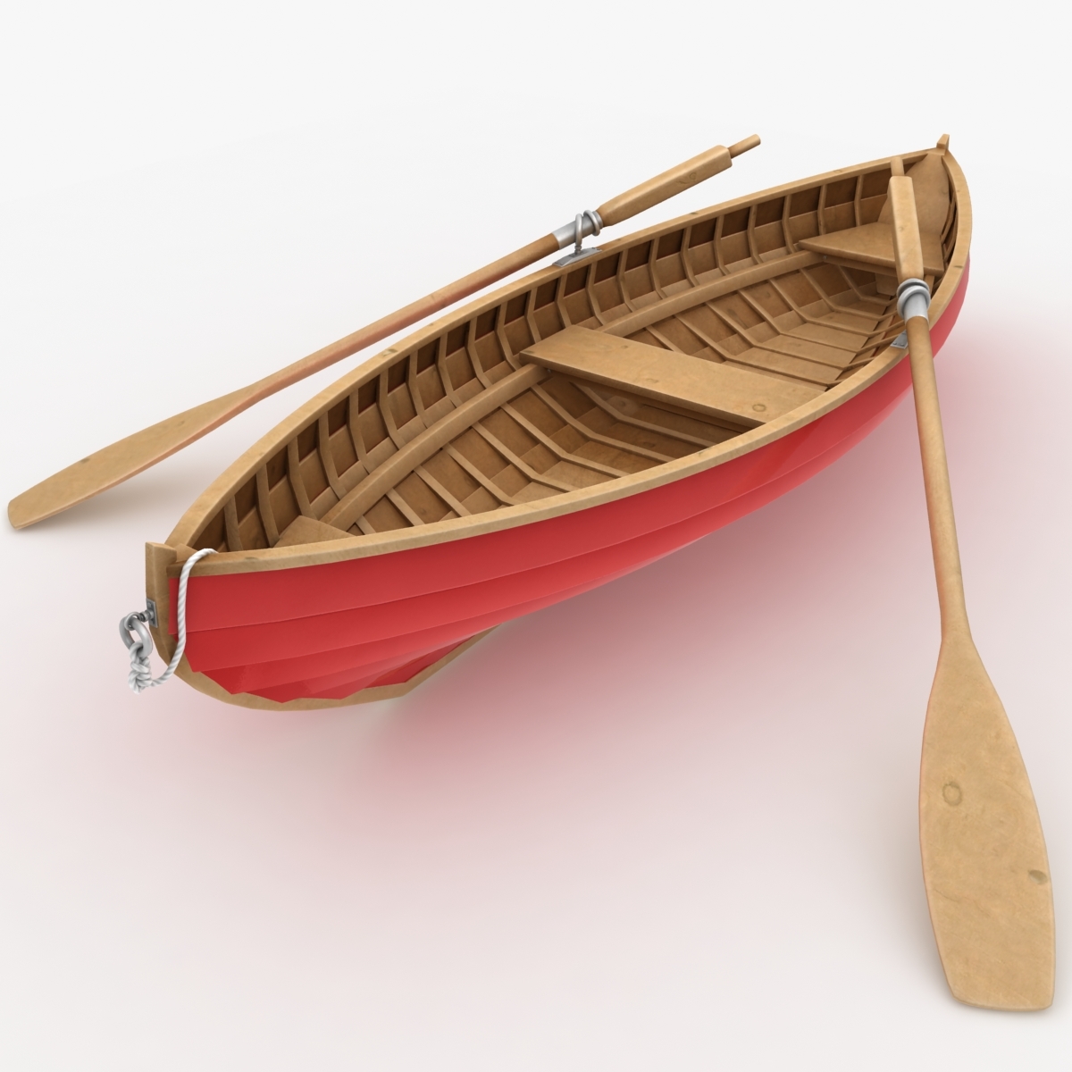 realistic rowboat 3d model